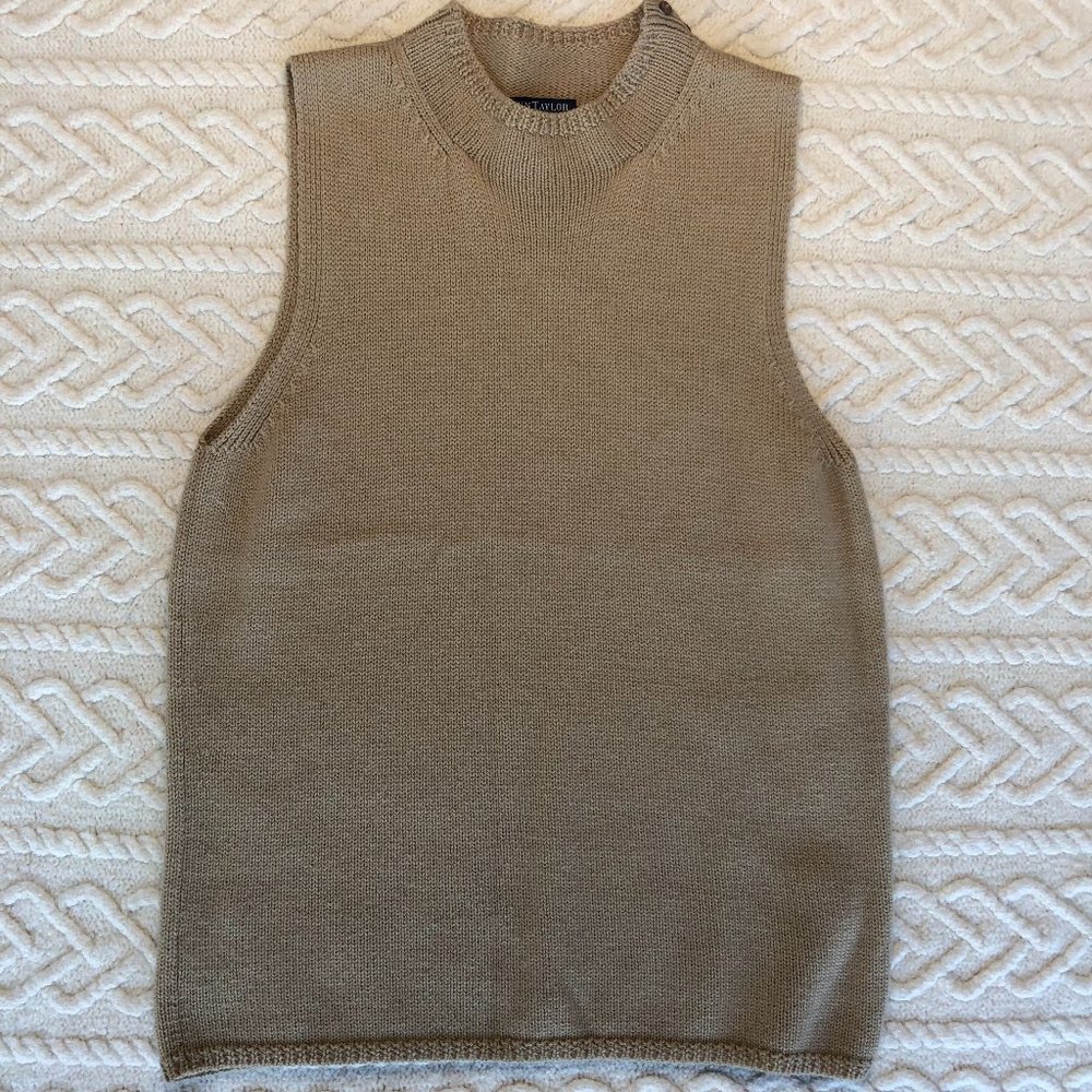 Vintage Ann Taylor Italian Merino Wool Vest Size Size L Sleeveless Sweater